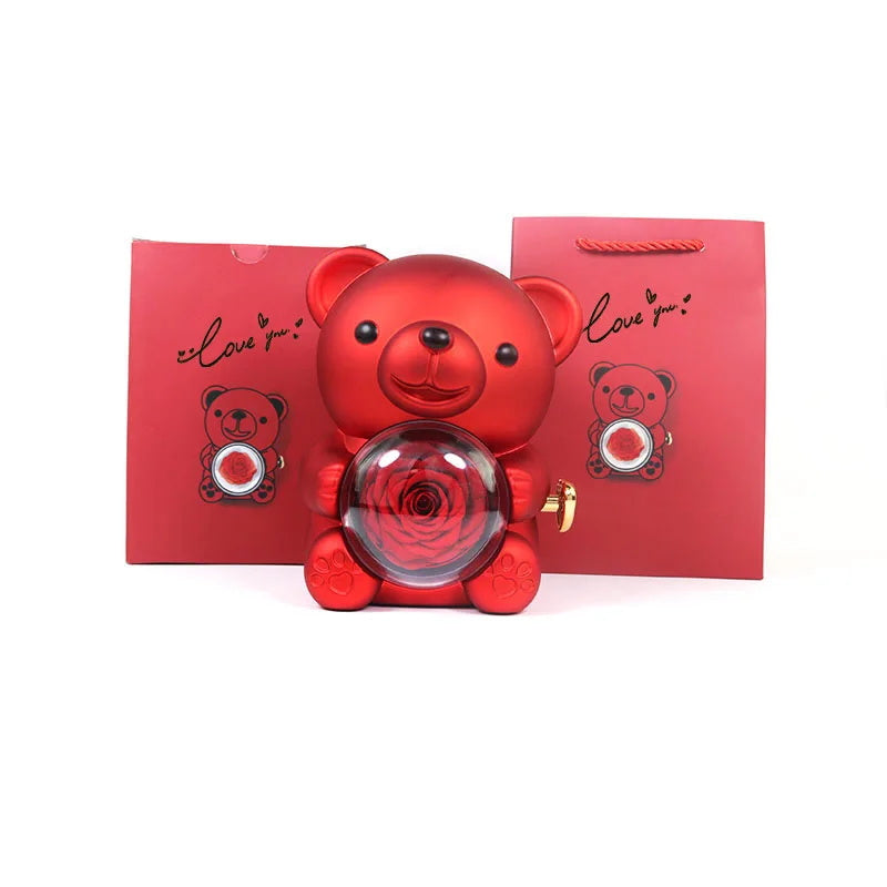 Colar Personalizado Nome Coração Urso E Embalagem de Presente