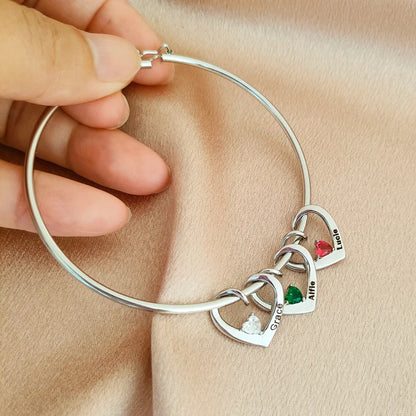 Pulseira Coração Amor Eterno com Pedra Zircônia | Personalizado