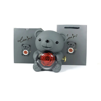 Colar Personalizado Nome Coração Urso E Embalagem de Presente