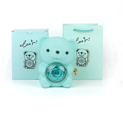 Colar Personalizado Nome Coração Urso E Embalagem de Presente