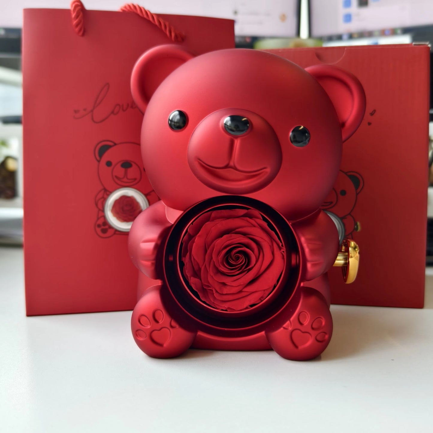 Colar Personalizado Nome Coração Urso E Embalagem de Presente