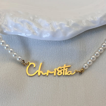 Colar Pérola Redonda Nome | Personalizado
