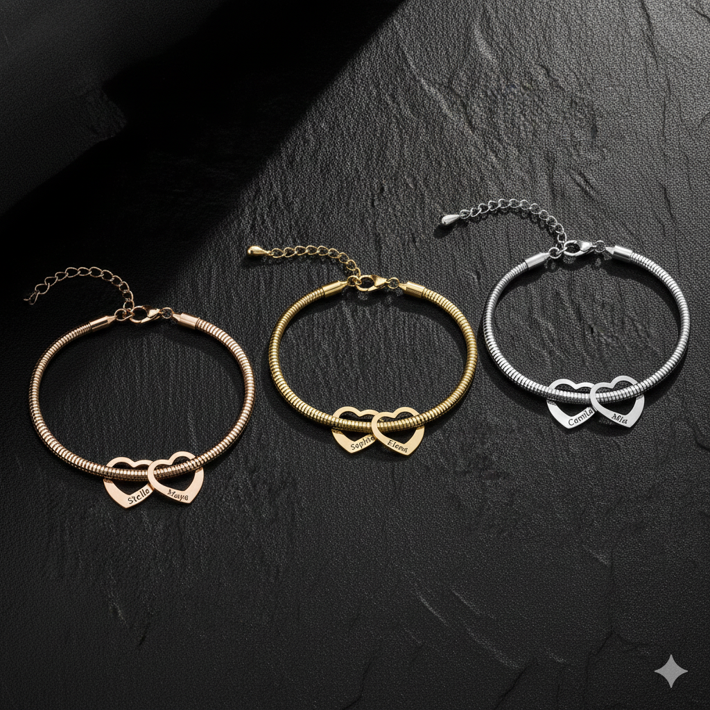 Pulseira Corações Personalizados – Le Emme