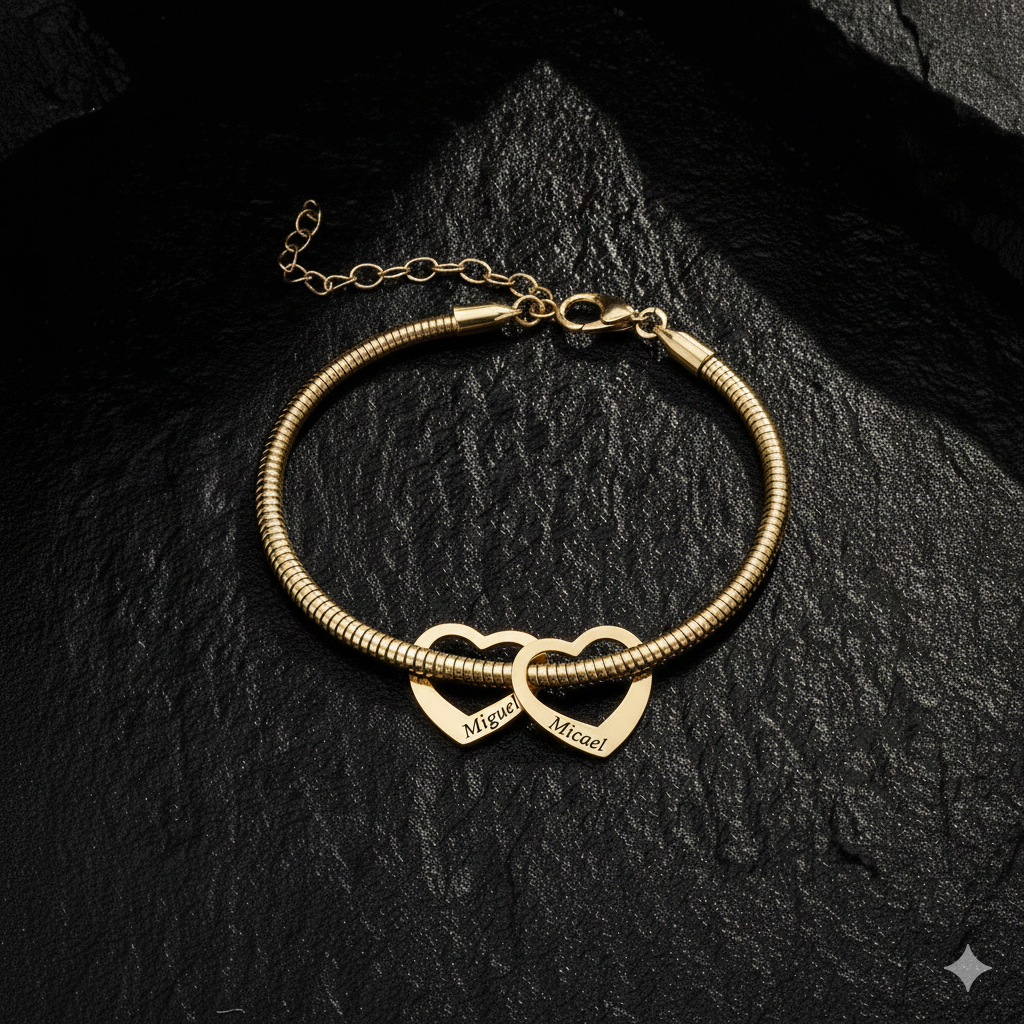 Pulseira Corações Personalizados – Le Emme