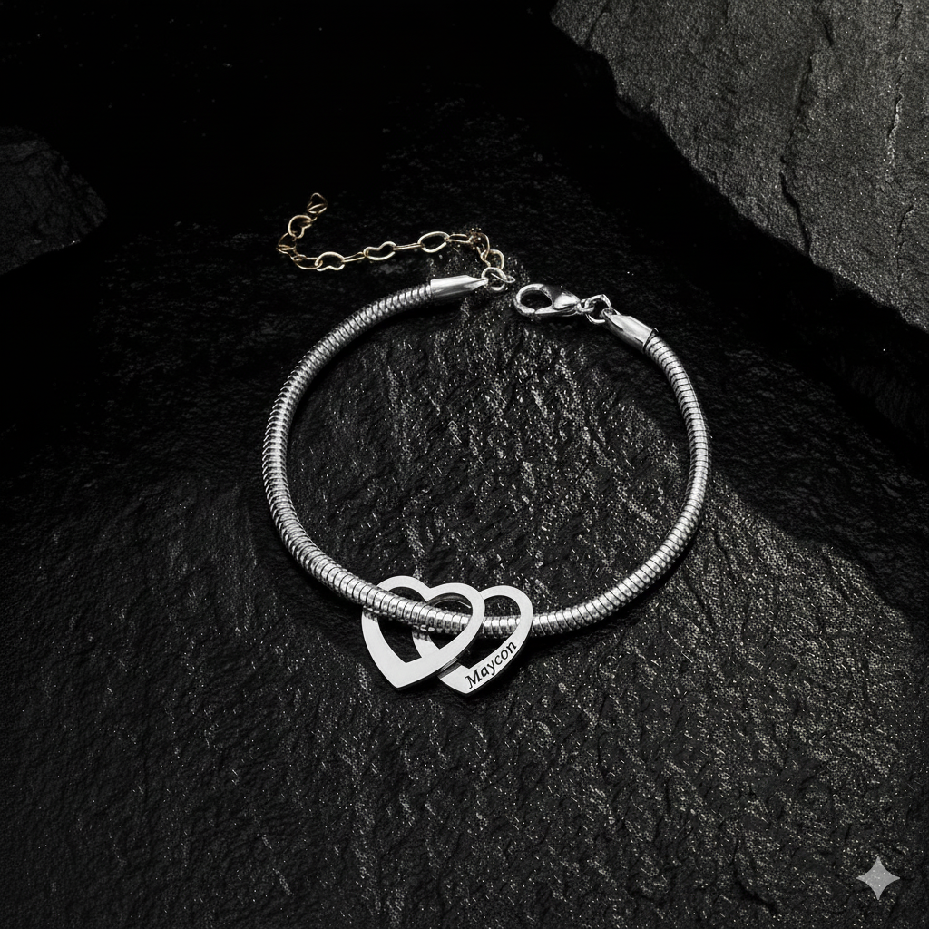 Pulseira Corações Personalizados – Le Emme