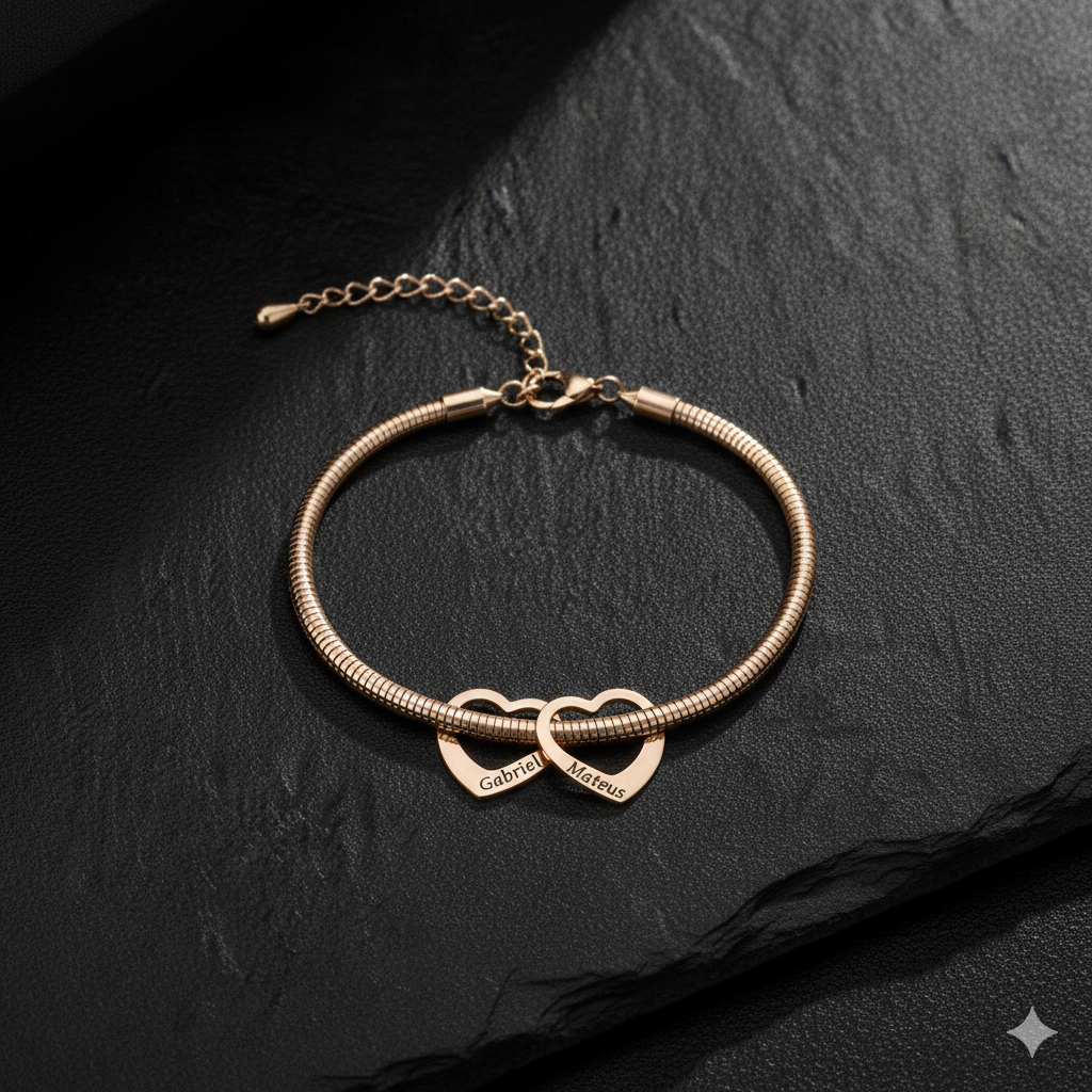 Pulseira Corações Personalizados – Le Emme