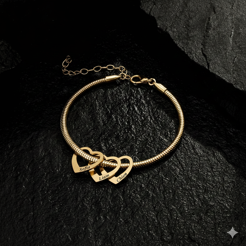 Pulseira Corações Personalizados – Le Emme