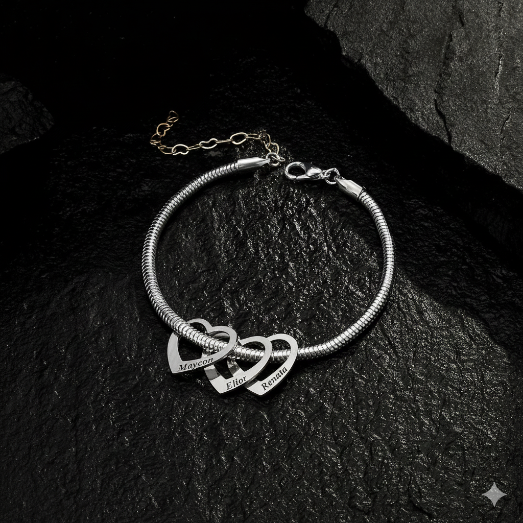 Pulseira Corações Personalizados – Le Emme