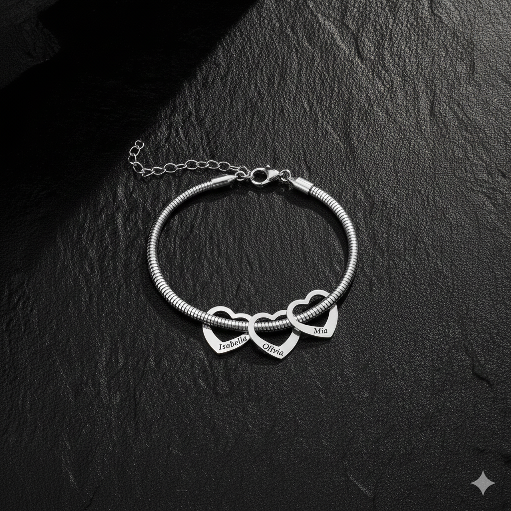 Pulseira Corações Personalizados – Le Emme