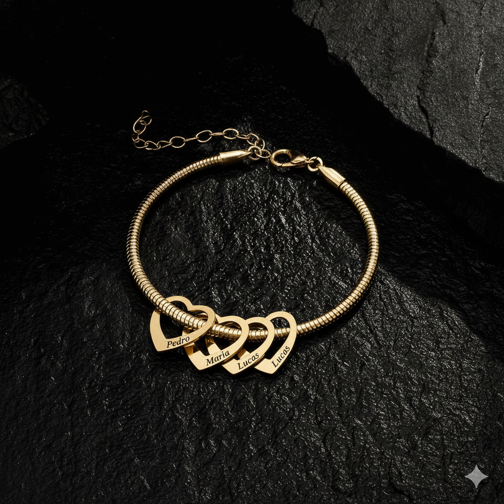 Pulseira Corações Personalizados – Le Emme