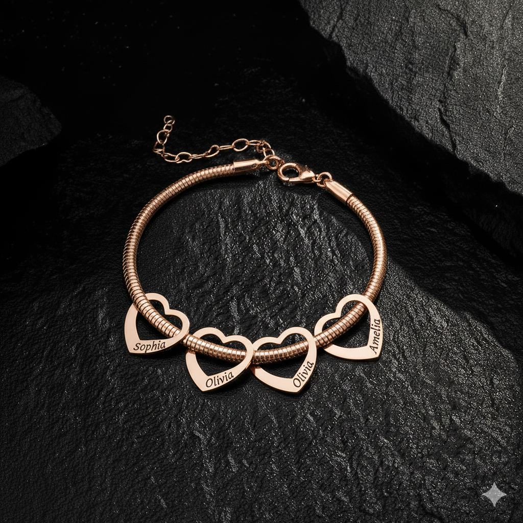 Pulseira Corações Personalizados – Le Emme