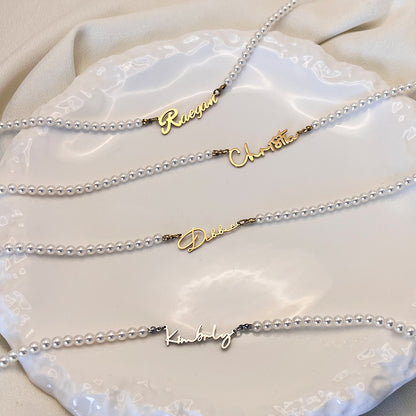 Colar Pérola Redonda Nome | Personalizado