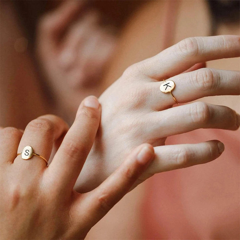 Anel Oval Inicial | Personalizado