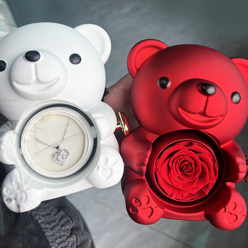 Colar Personalizado Nome Coração Urso E Embalagem de Presente