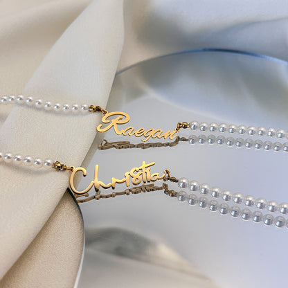 Colar Pérola Redonda Nome | Personalizado