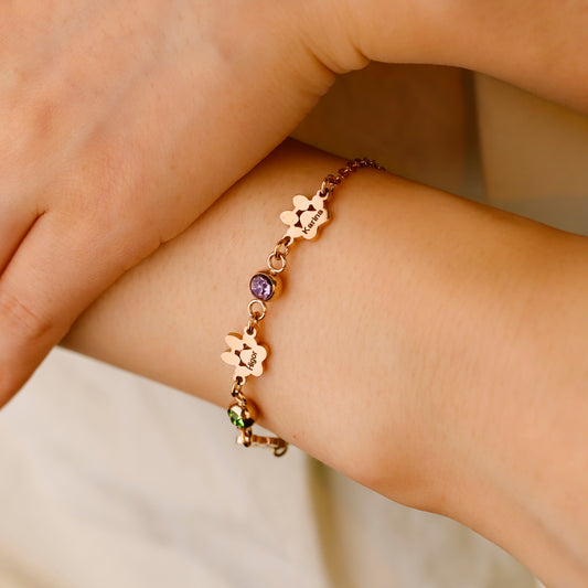 Pulseira Patas com Pedras | Personalizado