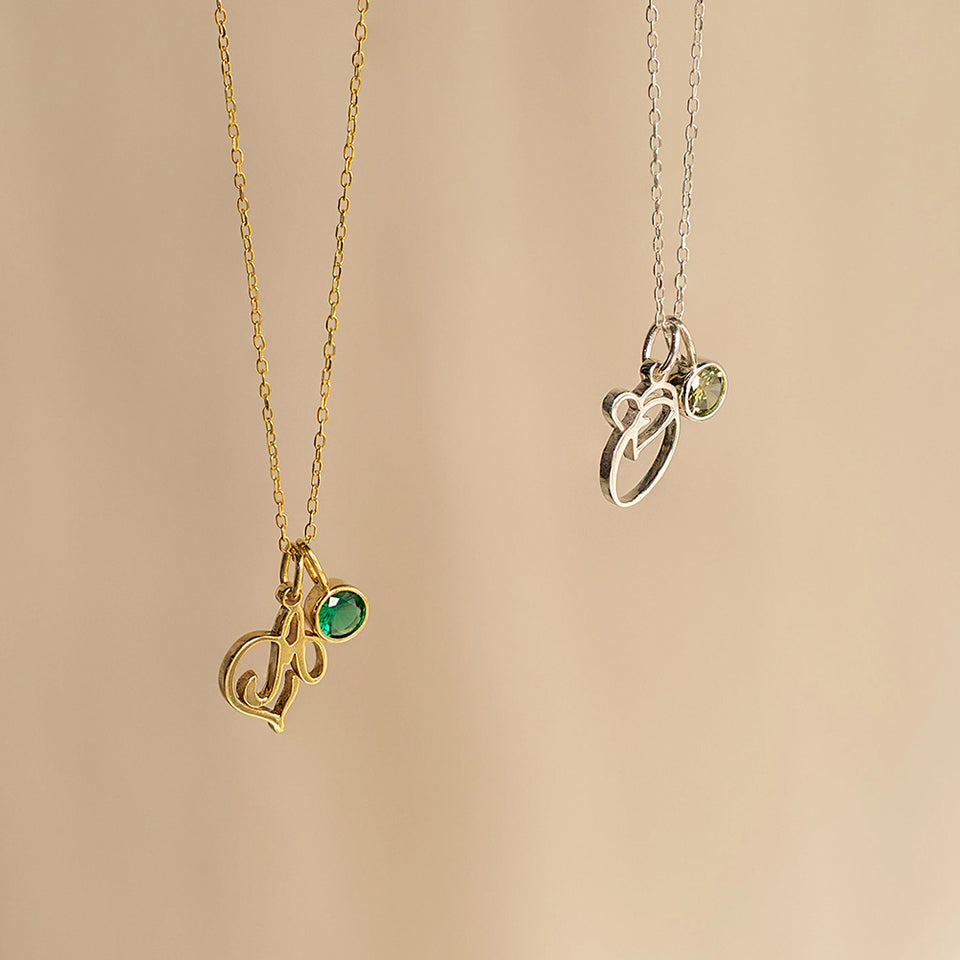 Colar Letra Inicial com Pedra | Personalizado